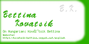 bettina kovatsik business card